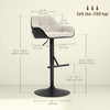 HOMCOM Bar Stools Set of 2, Adjustable Swivel Counter Height Barstools