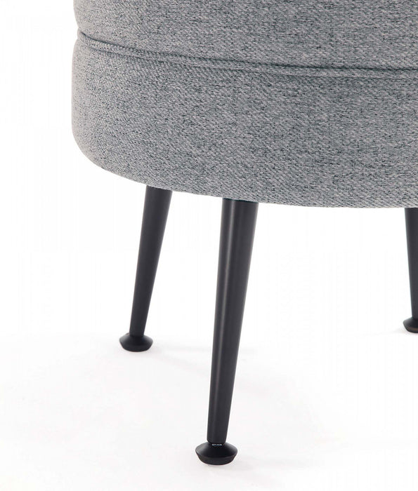 Bailey Mid-Century Modern Upholstered Accent Ottoman in Gray - Set of 2
