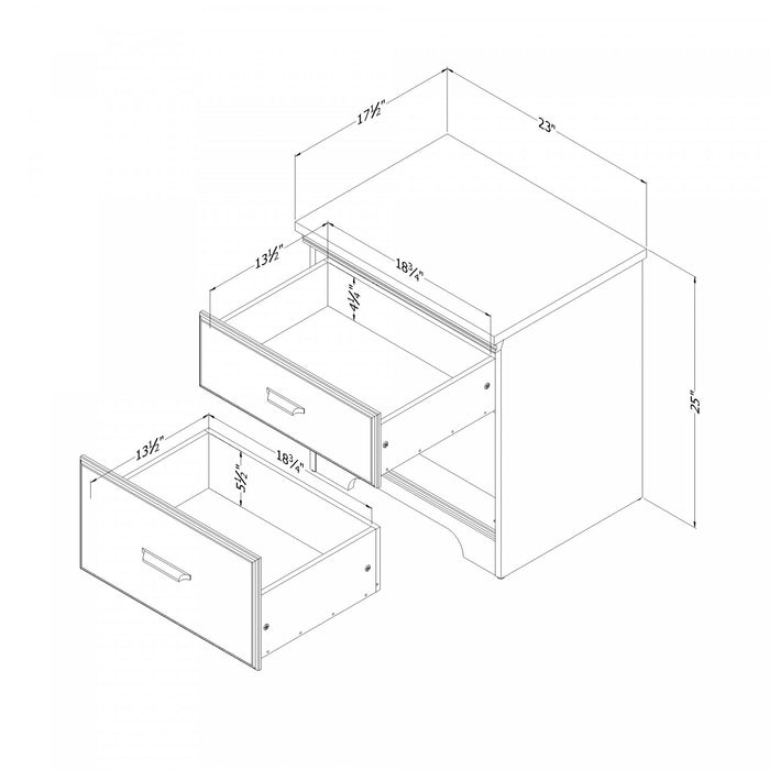 Versa 2-Drawer Nightstand - Natural Ash