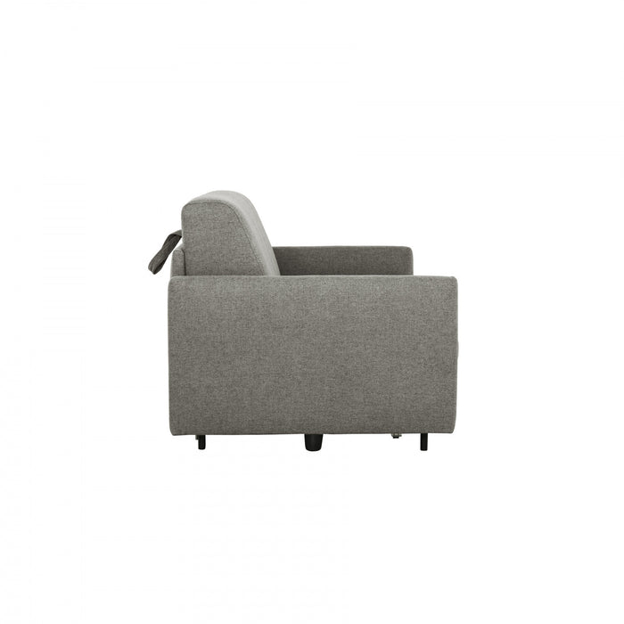 Brix 70 in. Textured Weave Euro Sofa Bed with Memory Foam Mattress - Stone