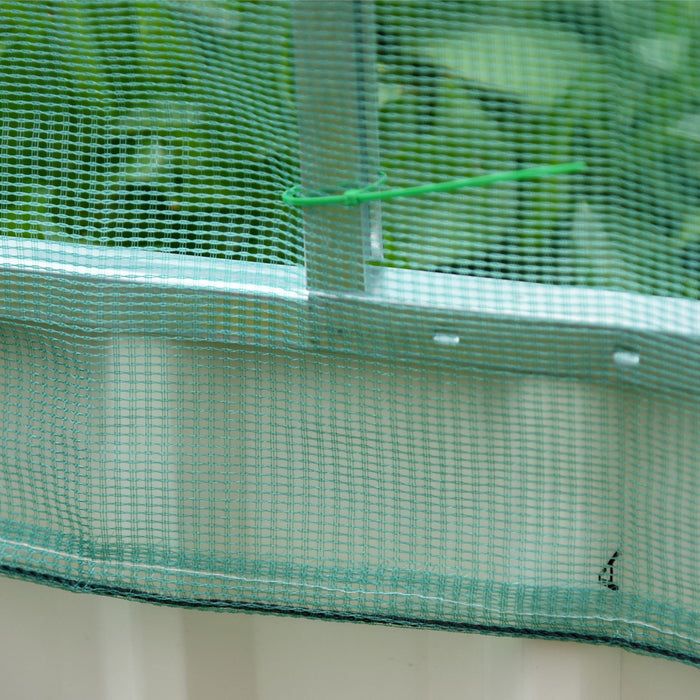 Outsunny Raised Garden Bed, Steel Planter Box Outdoor With Cover, Gloves For Growing Vegetables, Flowers, Herbs, Green