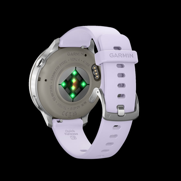 Garmin Venu 4 41mm Silver Periwinkle Wellness Smartwatch - Activity Tracker, HRV Status, Pulse Ox, Women's Health, Multi-Band GPS, Daily Workouts