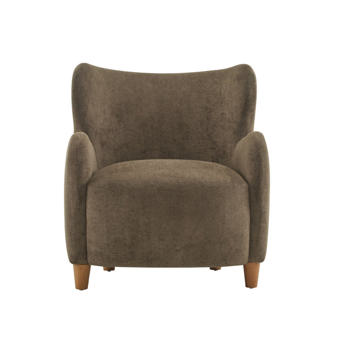 Sophia Upholstered Comfortable Armchair with Wingback,Dark Brown Accent Chair