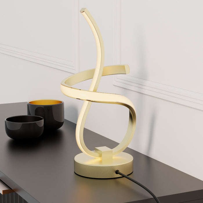 16\" Golden Swirl LED Table Lamp