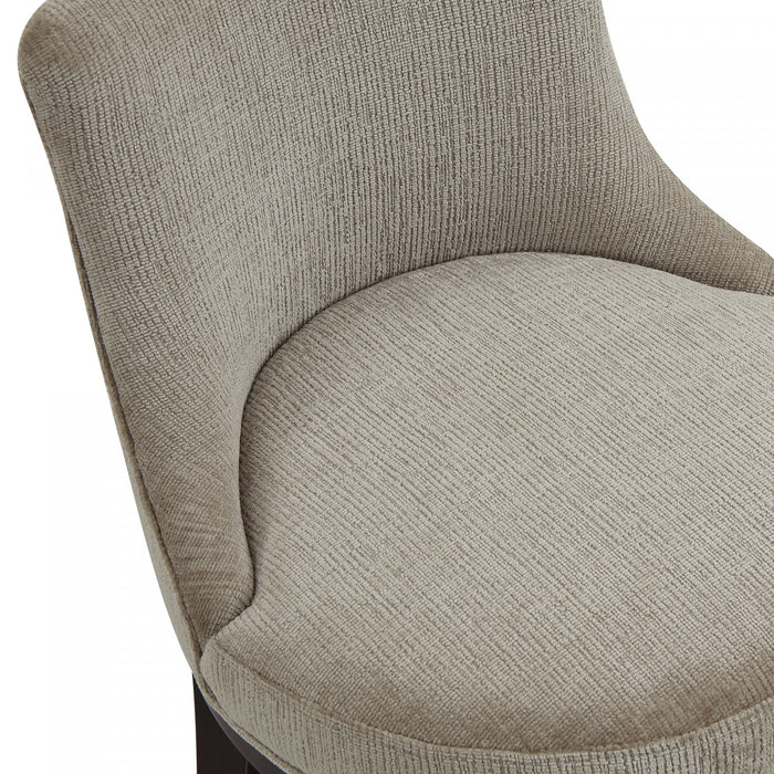 Lucia Modern Chenille Wood Upholstered Barstool in Taupe - Set of 3