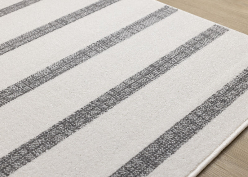 Covington Grey White Striped Rug, 7'10\" x 10'6\" Indoor Area Rug
