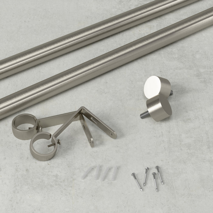 Umbra Cappa Nickel Expandable 1\" Curtain Rod - 66\"-120\" 