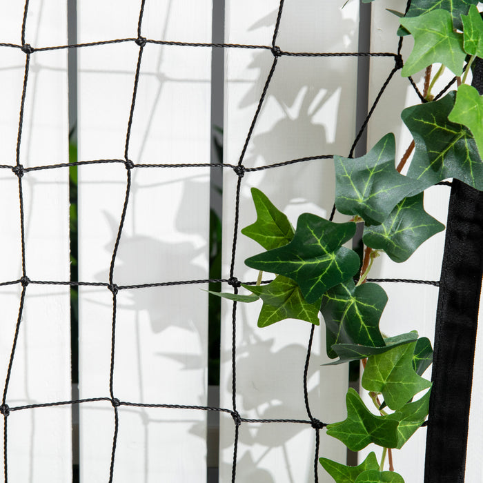 Outsunny Raised Garden Bed With Metal Trellis, Elevated Planter Box With Storage Shelf, Drainage Holes And Bed Liner For Flowers, Vegetable Vines, Climbing Plants - Natural