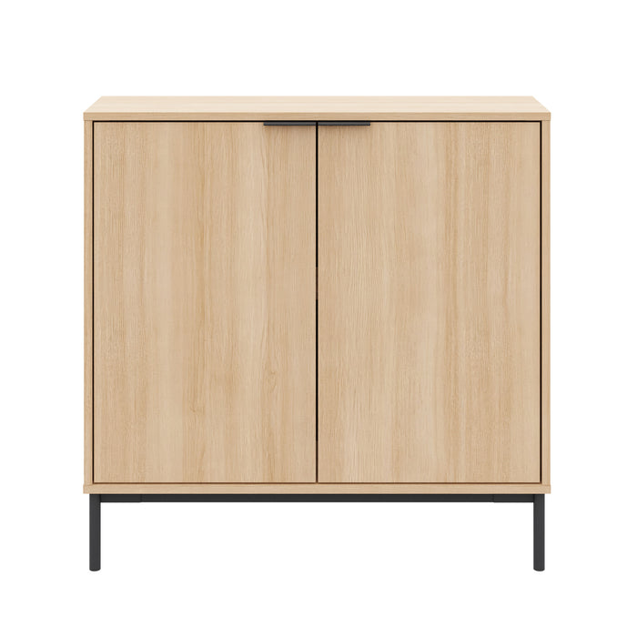 Nordika Slim 2-Door Storage Console Accent Cabinet - Natural Blonde Oak
