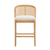 Tatti Rubber Wood Counter Stools with Cane Back Set of 2,Beige | Tatti – Lot de 2 tabourets de comptoir en bois d’hevea avec dossier en cannage, couleur beige