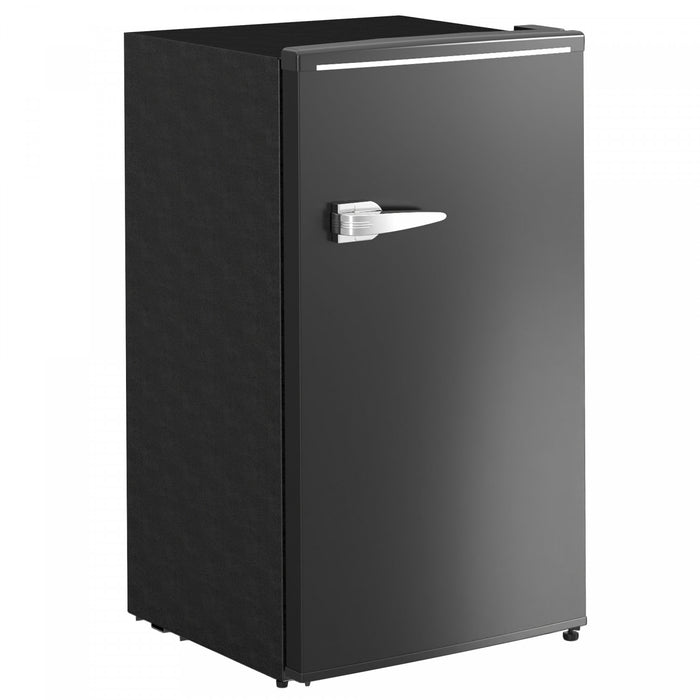 HOMCOM 3.1 Cu. Ft Retro Mini Fridge with Adjustable Thermostat, Black