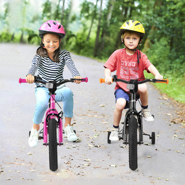 Costway 14-inch Kid's Bike For 3-5 Years Old With Adjustable Saddle & Anti-slip Handlebar Black