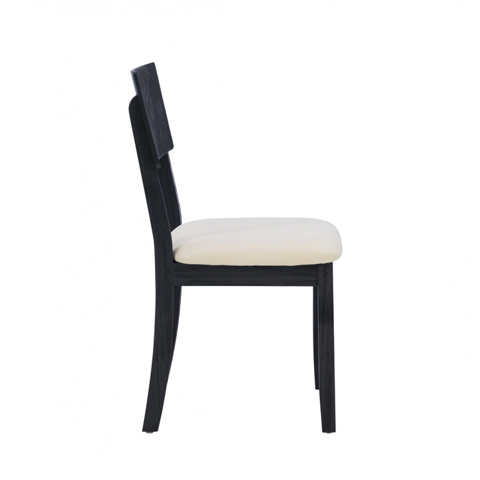 Jorissen Dark Charcoal Linen-Look Fabric Dining Chair - Set of 2