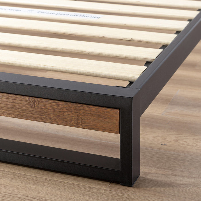 Suzanne Wood and Metal Platform Bed with Headboard - Full Size