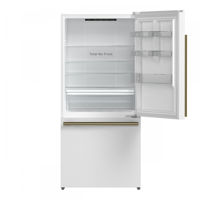 Forno Milano Espresso 31 Inch Bottom Freezer, White, 17.2 cu.ft. - FFFFD1785-31WHT