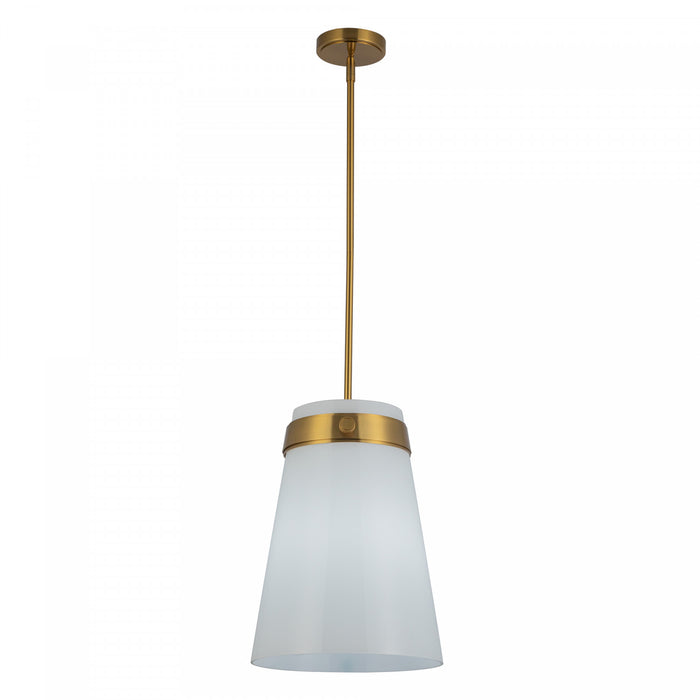 Dahlia 1 Light Pendant 12\", Brushed Brass