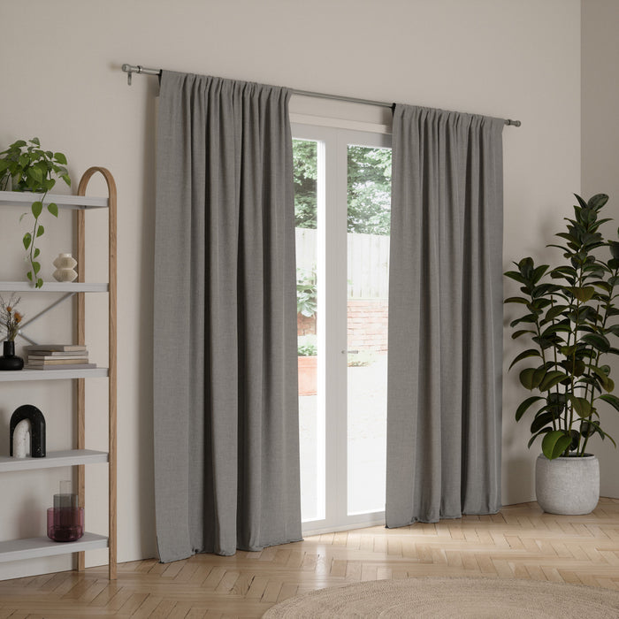 Umbra Cleo Nickel Steel Expandable 1\" Curtain Rod - 36\"-66\" 