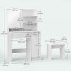 HOMCOM Vanity Desk with Mirror and Stool Makeup Vanity for Bedroom White