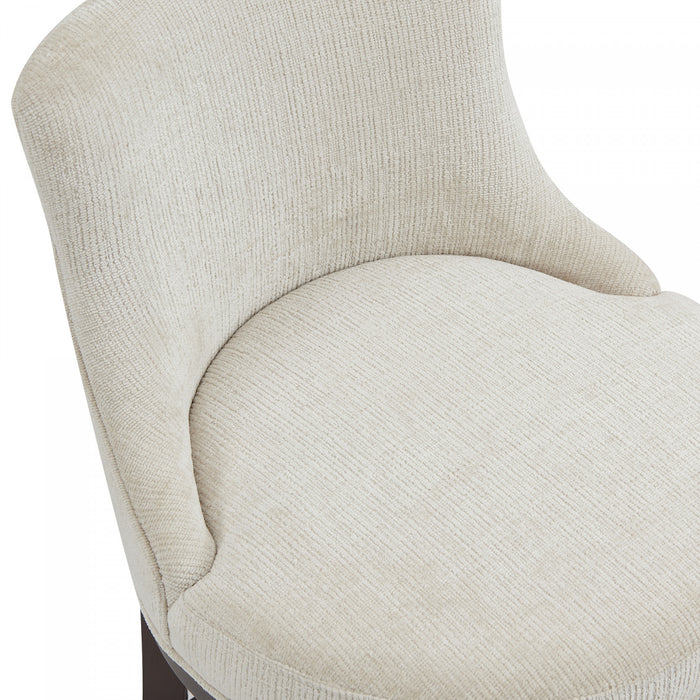Lucia Modern Wood Chenille Counter Stool in Natural Bar Stool