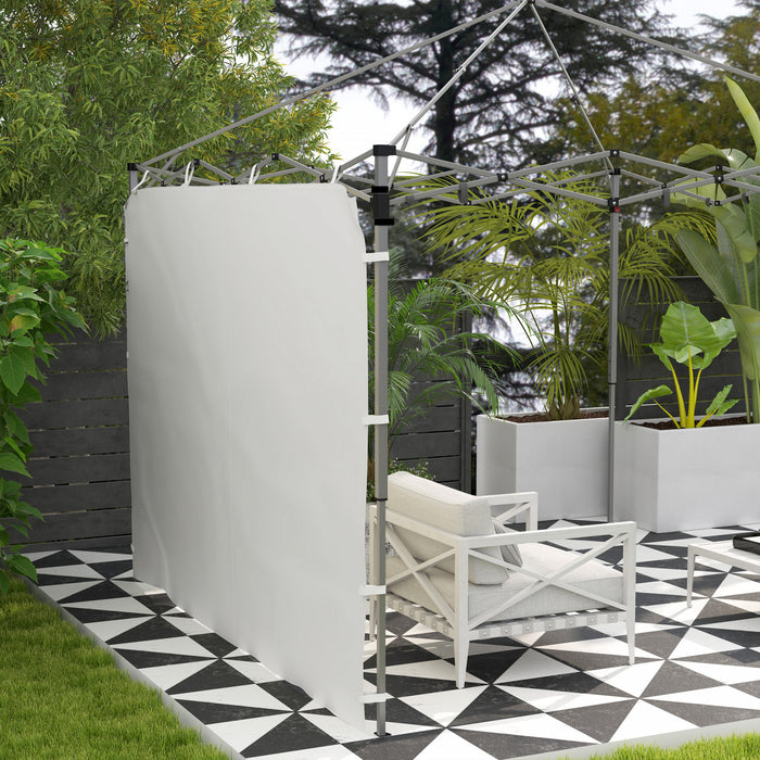 Outsunny Sidewall For 10x10ft Pop Up Canopies, 1 Pack Sidewall Only, White