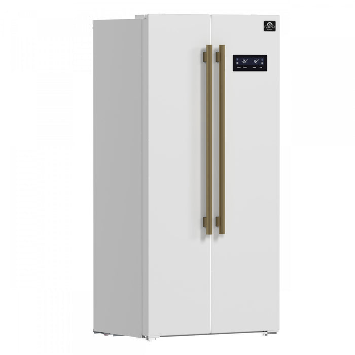 Forno Salerno 33-inch Side-by-Side White Refrigerator, 15.6 cu.ft. - FFRBI1805-33WHT
