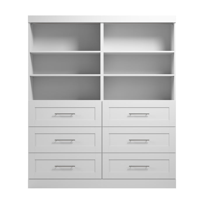 Bestar Pur 72 W Closet Organizer with Drawers - White
