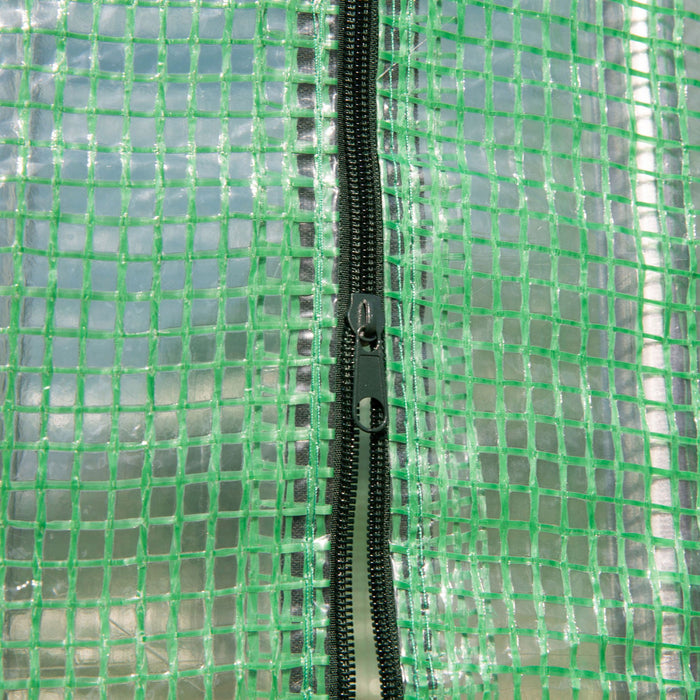 Outsunny 10' X 3' X 7' Tunnel Tomato Greenhouse Outdoor Walk-in Hot House With Roll-up Windows And Zippered Door, Steel Frame, Pe Cover, Green