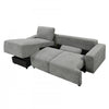 Cleo 2-Piece Textured Weave Sleeper Sectional with Storage Chaise and Block Arms - Grey | Cleo Sectionnel-lit 2 pieces en tissu texture avec chaise longue de rangement et accoudoirs blocs - Gris