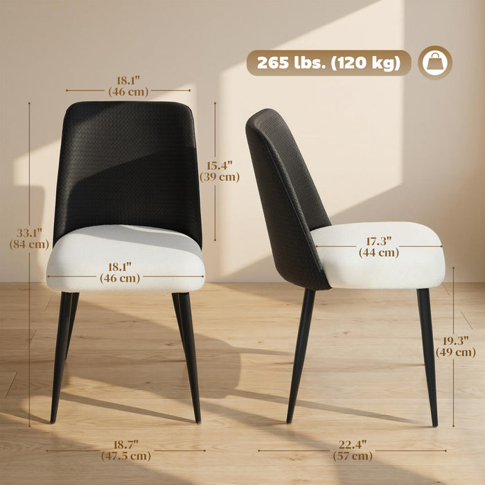 HOMCOM Dining Chairs Set of 2 Upholstered for Dining Room, Kitchen, Black
