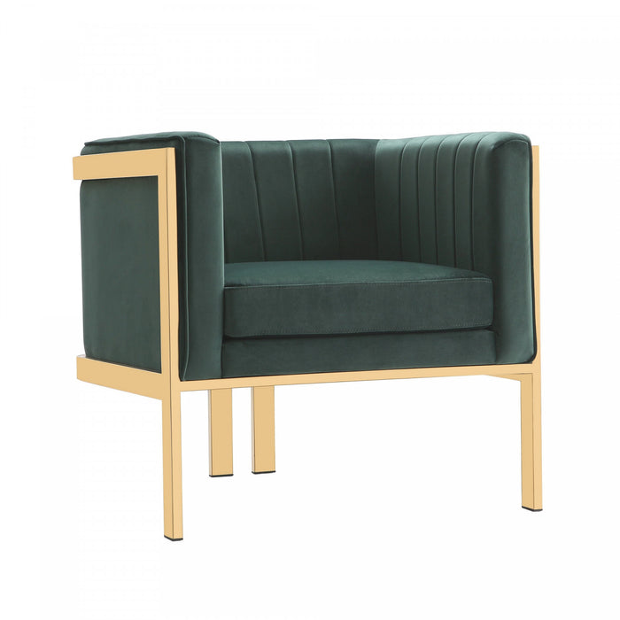 Paramount Modern Velvet Lounge Chair in Forest Green - Set of 2