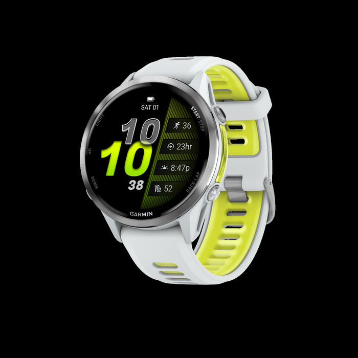 Garmin Forerunner 970 Smartwatch 47mm, Amoled, Titanium Whitestone/amp Yellow, Gps Fitness, Running, Triathlon, 15-day Battery