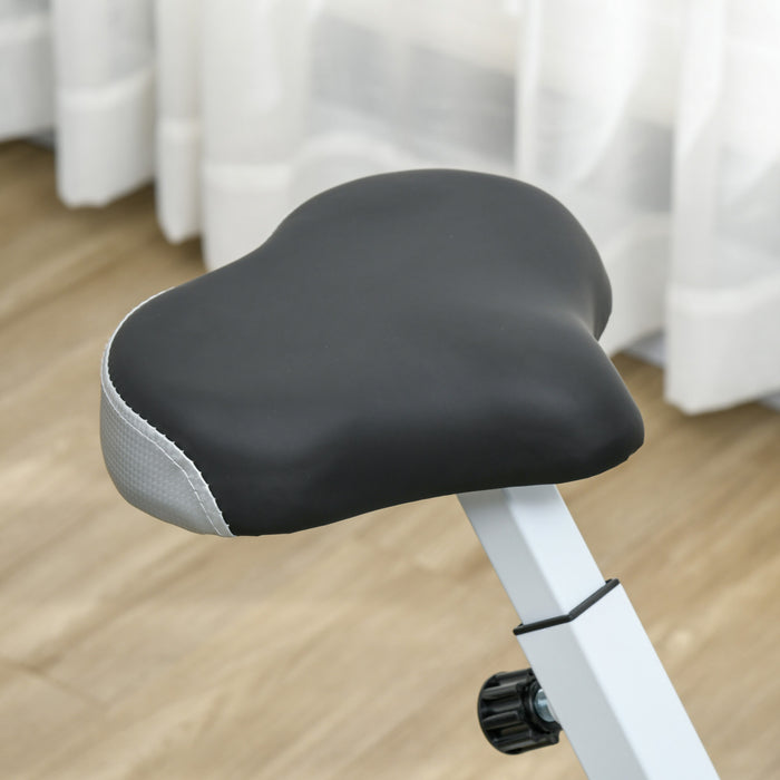 Soozier Foldable Exercise Bike With 8-level Resistance And Wheels, Red