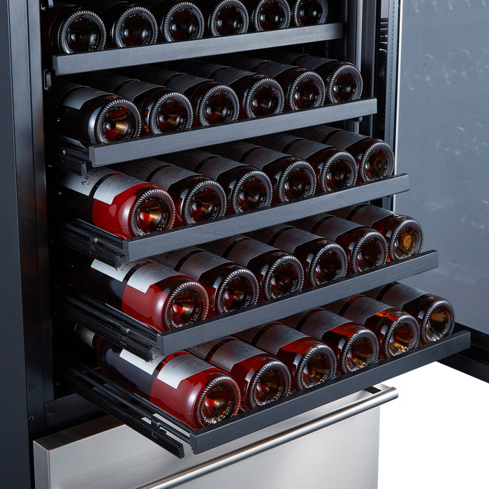 Forno Azienda 24\" Dual Zone Wine Cooler, 15.8 Cu.Ft, 108 Bottles & 100 Cans, Stainless Steel - FWCDR6628-24S Refrigerator