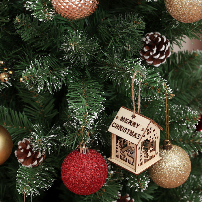 HOMCOM 6ft Artificial Pencil Christmas Tree w/ 618 Branches and Metal Base
