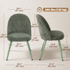 HOMCOM Dining Chairs Set of 2 with Velvet Fabric Upholstery, Dark Green