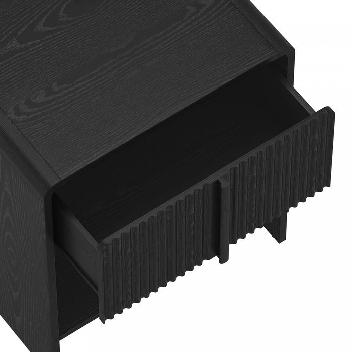 Novara Contemporary 22\" Nightstand in Black (1-Drawer)