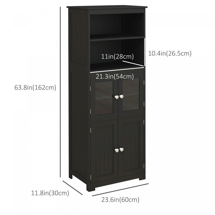 HOMCOM 63\" Buffet with Hutch, Storage Cabinet with Adjustable Shelf