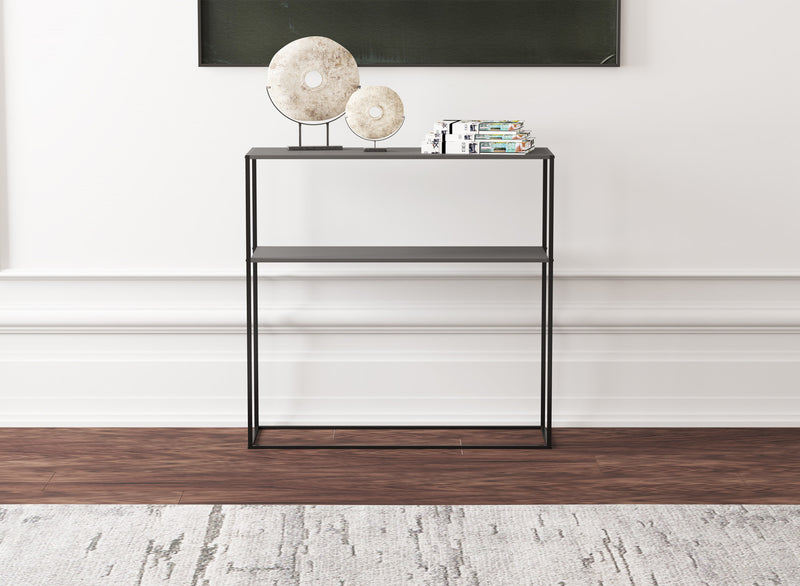 28” Console Table With 1 Storage Shelf - Black