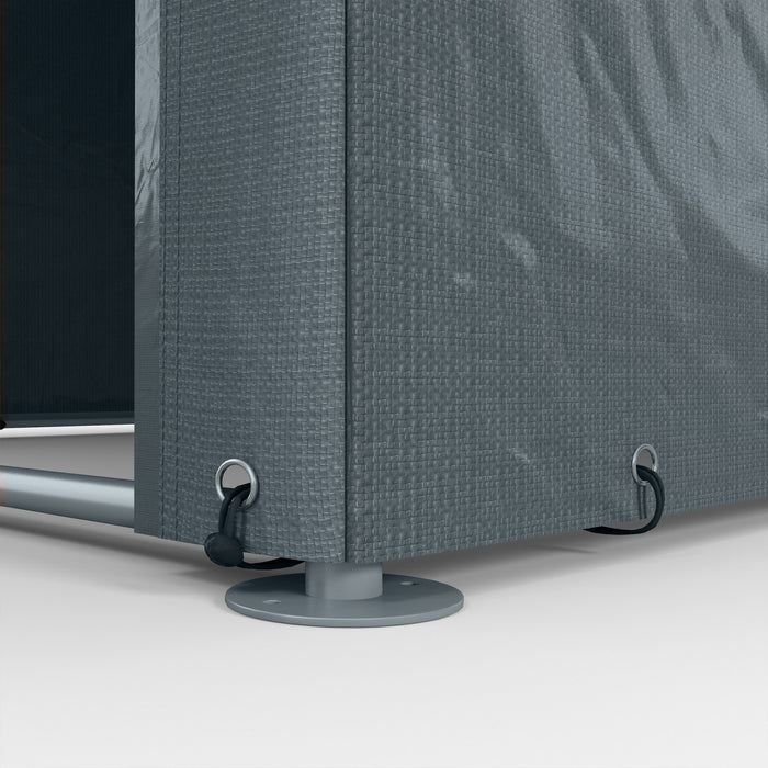 Outsunny Storage Tent, Portable Outdoor Shed With Large Door, Dark Grey
