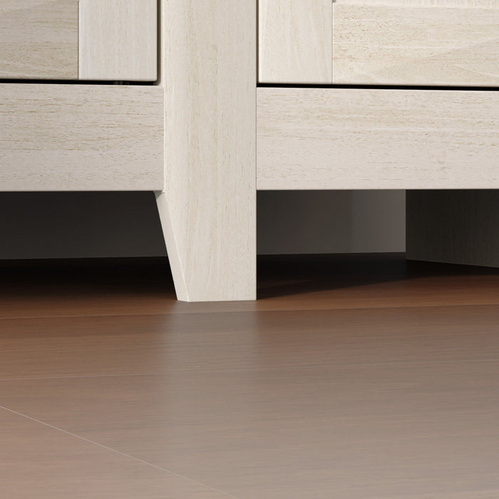 HOMCOM Sideboard Cabinet with Adjustable Shelves, Doors, White Wood Grain