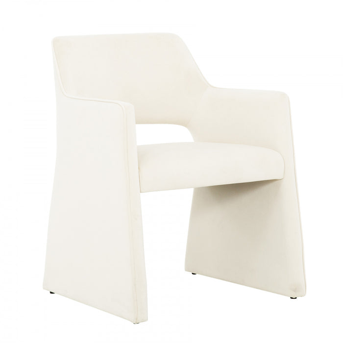 Kendrick Ivory Velvet Upholstered Accent Dining Chair (Set of 2)