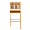 Philip Modern Rubber Wood Bar Stool Set of 4 with Woven Back Support,Natural | Philip – Lot de 4 tabourets de bar modernes en bois d’hevea avec dossier en tressage, finition naturelle