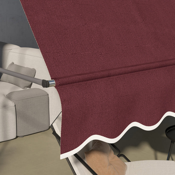 Outsunny 10' X 4' Retractable Awning, Freestanding & Non-screw, Wine Red