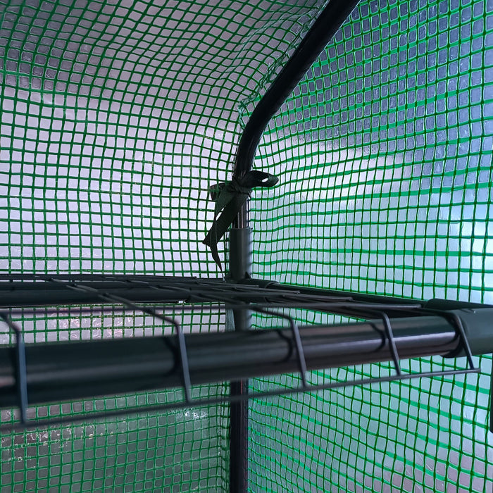 Outsunny 8' X 6' X 7' Portable Walk-in Greenhouse Hot House With 18 Shelves, Water/uv Resistant Weather Cover, & Roll Up Door