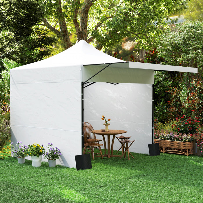 Outsunny 10' X 10' Pop Up Canopy Tent With Awning And Sidewalls, Upf50+