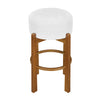 Vera Rubber Wood Bar Stool Set of 4 Indoor Seating with Round Ivory Cushion,Walnut | Vera – Lot de 4 tabourets de bar en bois d’hevea pour interieur avec coussin rond ivoire, finition noyer