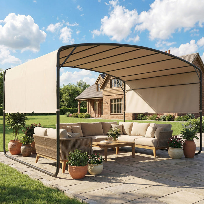 Outsunny 10' x 13' Retractable Pergola Canopy, Outdoor Metal Pergola Gazebo