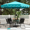 Costway 10 FT Patio Umbrella with Crank Tilt Adjustment Ruffles Vented Top 8 Ribs Blue