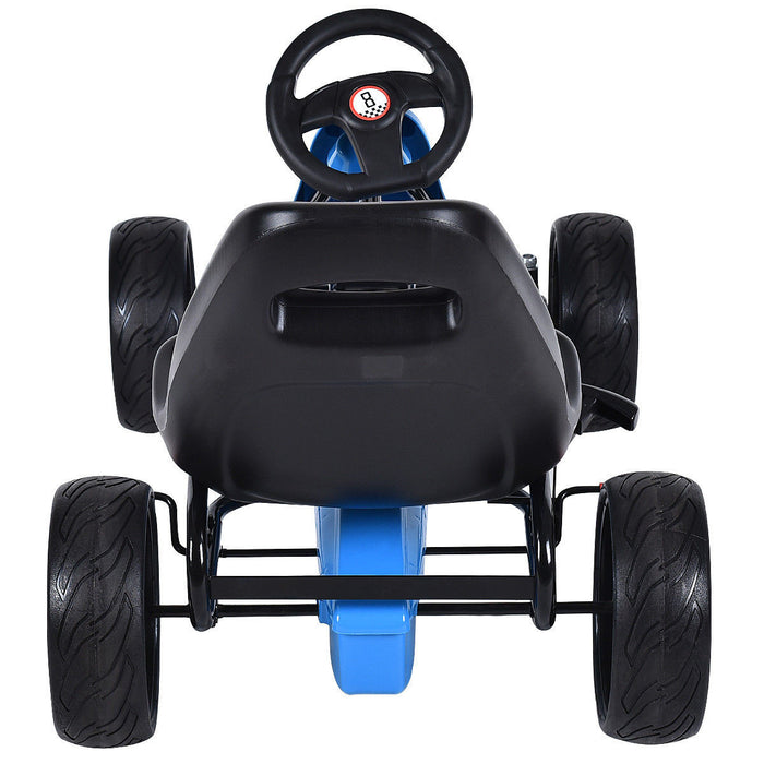 Costway Xmas Gift Go Kart Kids Ride On Car Pedal Powered Car 4 Wheel Racer Toy Stealth Outdoor