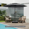 Costway 10 ft 3-tier Vented Patio Umbrella Large Market Table Umbrella Outdoor Sun Shade Gray